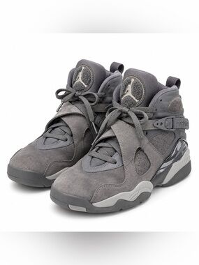 Air Jordan 8 Retro Cool Grey Size 5Y Gray Suede Sneakers Youth Unisex